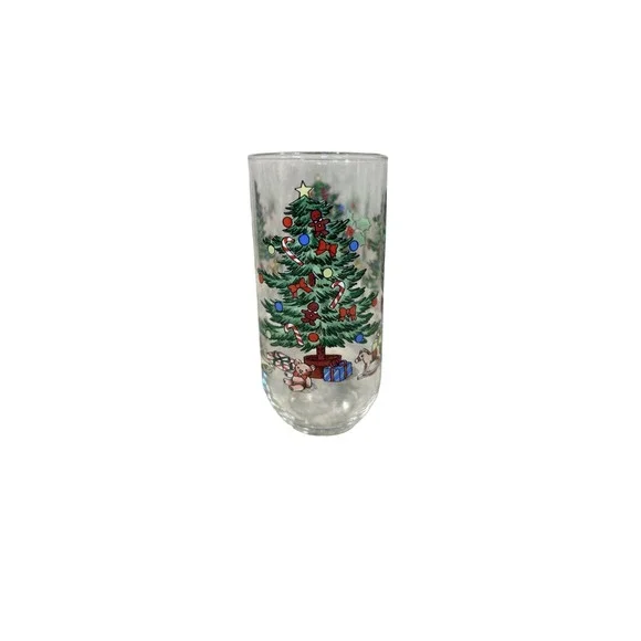 Christmas‎ Tree Tumbler Glasses Set of 12 Holiday Frosted Glassware - Picture 2 of 8